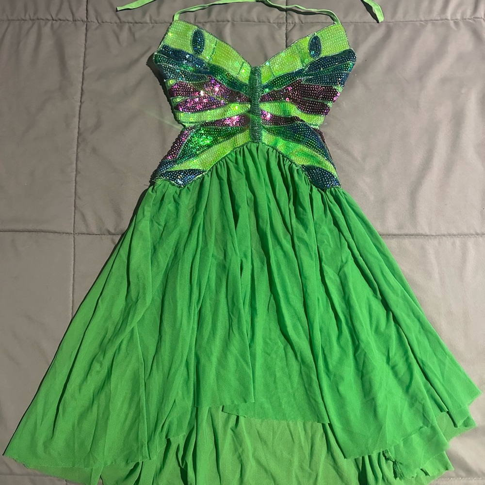 Playa Dreamin’ Butterfly Dress in green by Club Exx (Dolls Kill)
